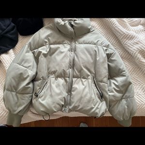 Sage green puffer jacket